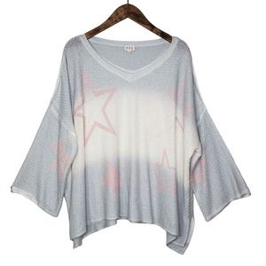 POL Star Print 3/4 Sleeve Soft Sweater Size L